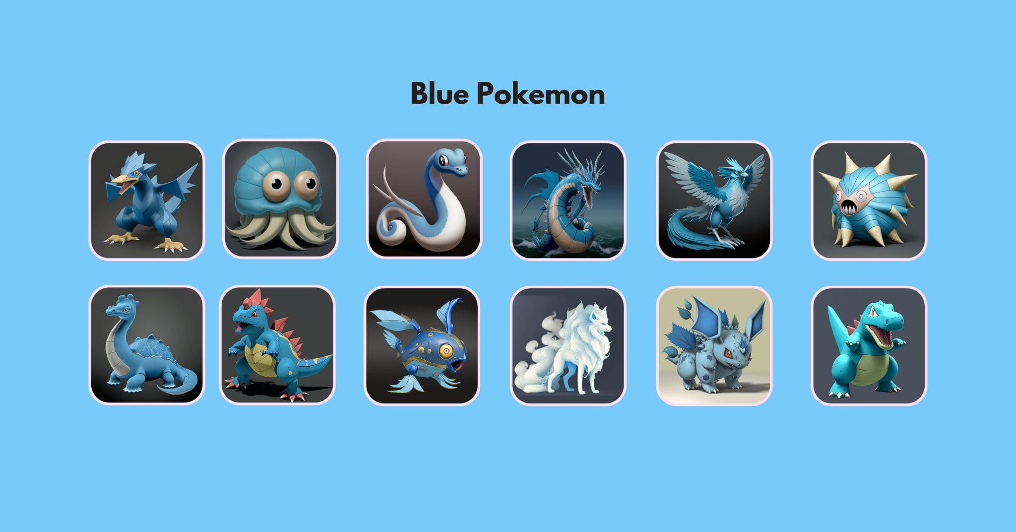 +30 Blue Pokemon Explained (3D Images )